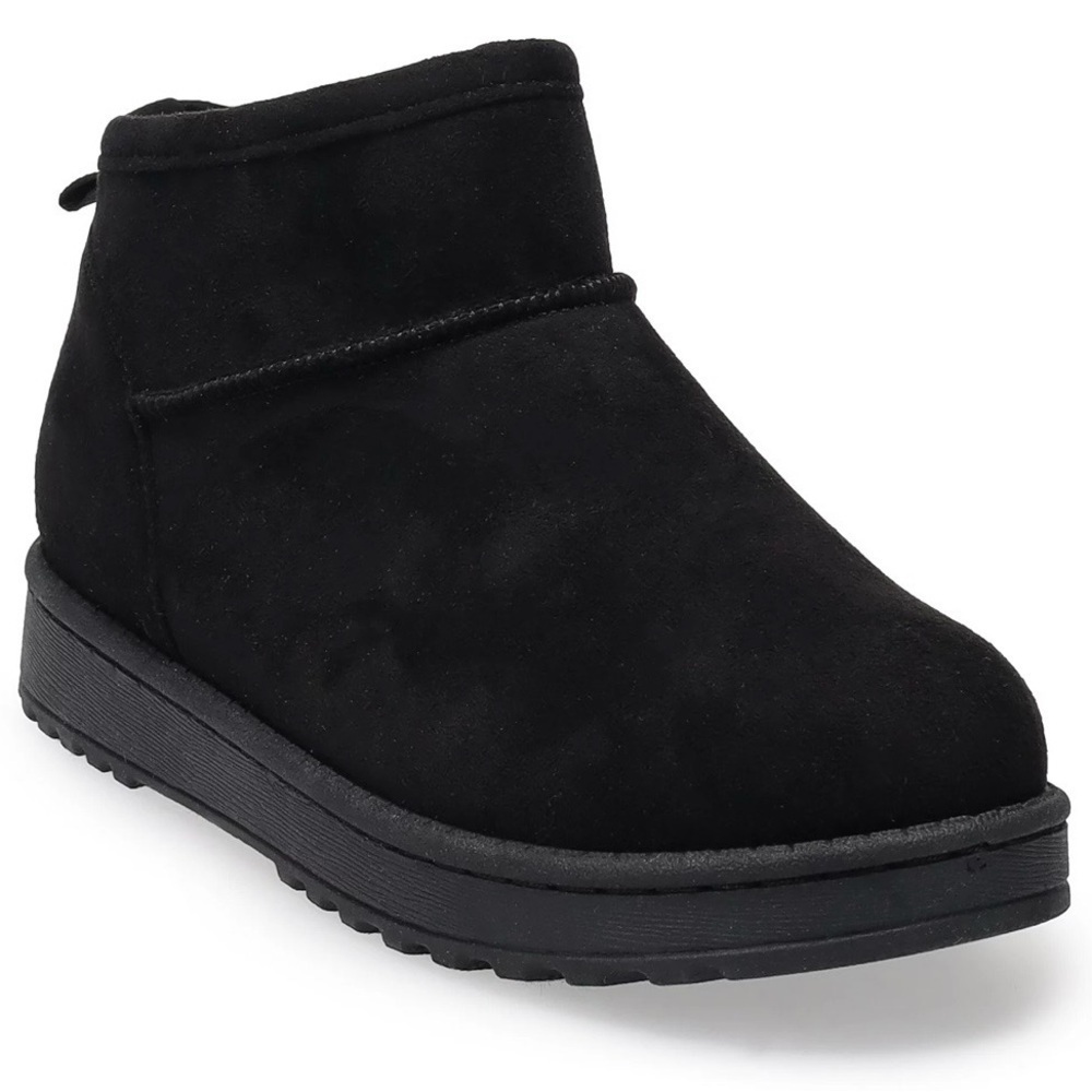SO Black Faux Suede Ankle Boots Size 7